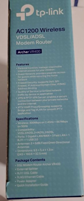 Router WiFi Archer 400 TP-Link AC1200 VDSL/ADSL