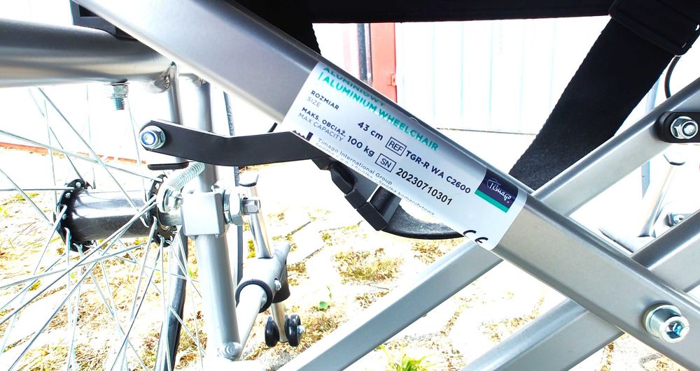 Wózek inwalidzki TGR-R WA C2600 aluminiowy przewiewny Timago NOWY !