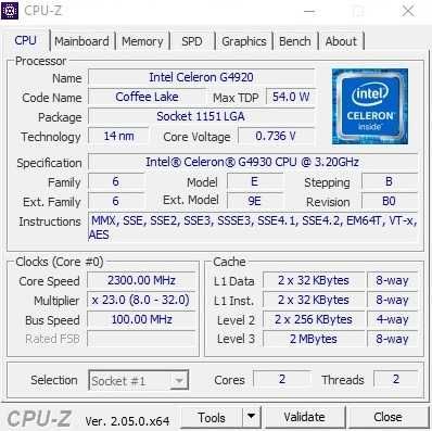 Процессор: Intel G4920(4930) (1151v2)