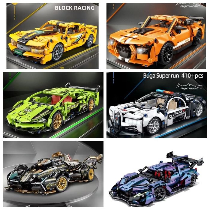 Конструктор машинка Lamborghini, Ford, Apollo, Chevrolet, Bugatti