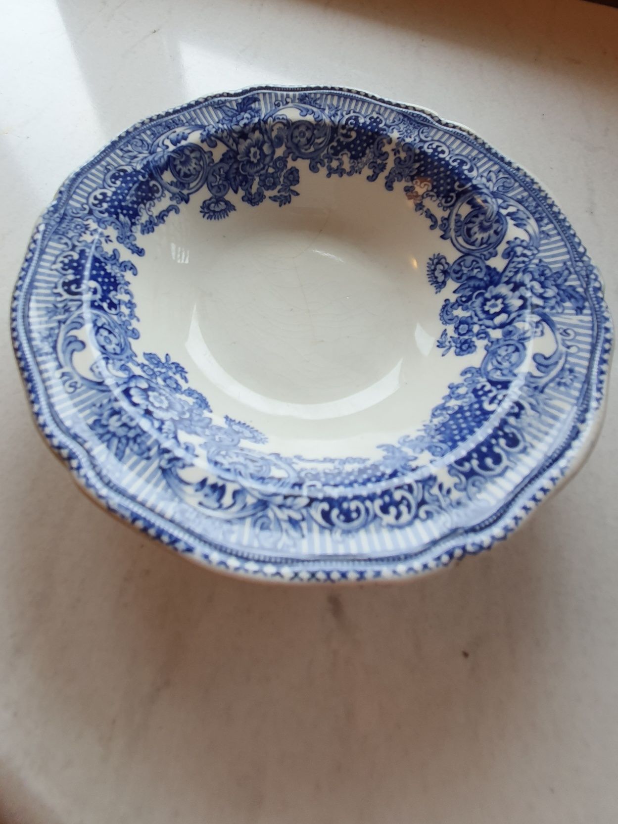 Antyczna SALATERKA porcelana WEDGWOOD stara z kobaltowym wzorem