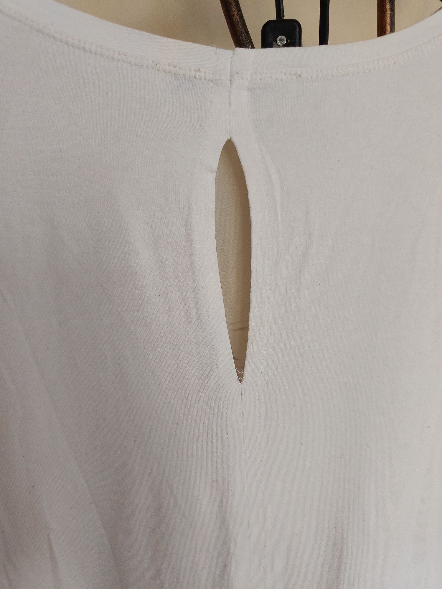 Bluzka 42 44 biała kremowa ecru cienka