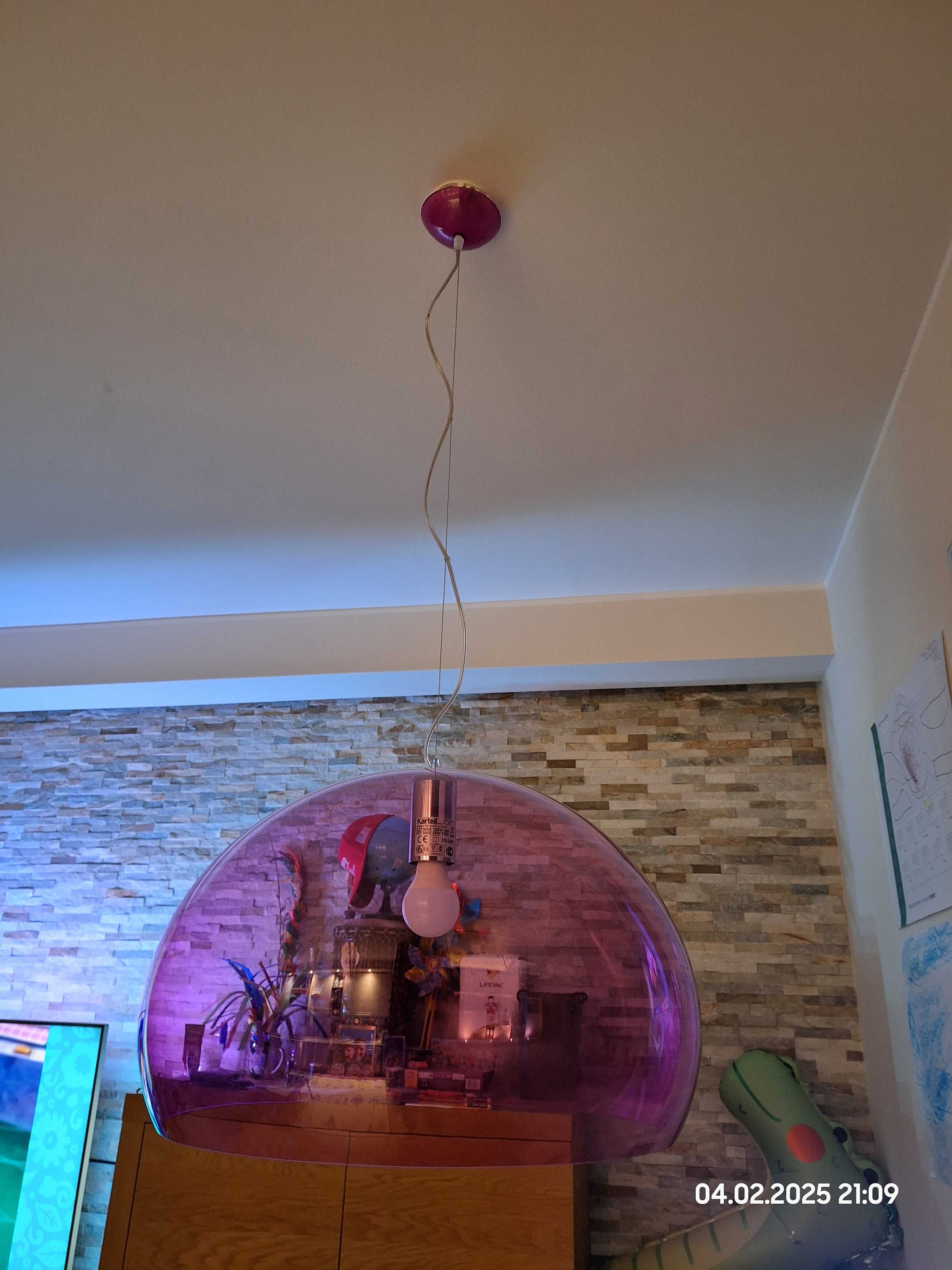 Żyrandol Kartell FL/Y lampa wisząca sufitowa fioletowa