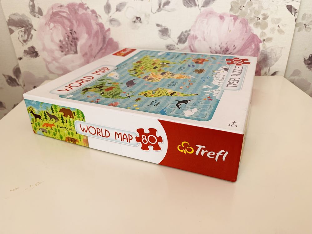 World Map Trefl 80 elementów Mapa Świata puzzle