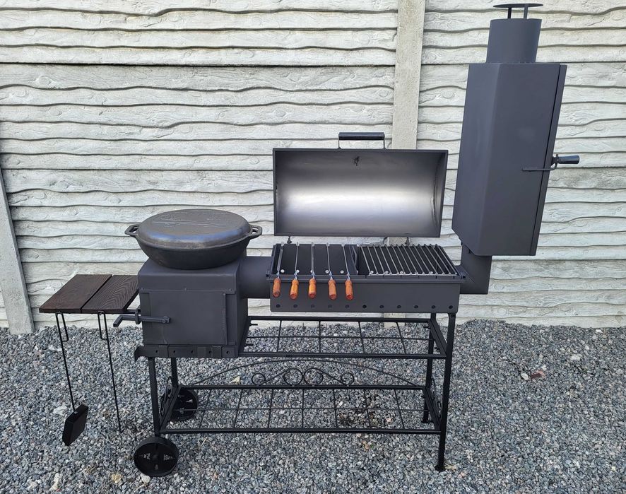 ЯКІСНИЙ МАНГАЛ! 5 мм! Барбекю Смокер Коптильня Піч для Казана