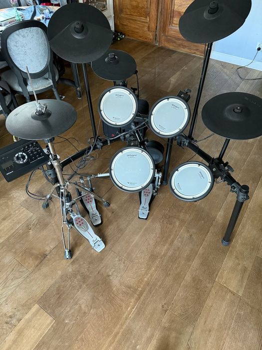 Perkusja elektroniczna Roland TD07KV rozbudowany, statyw i stopy Pearl