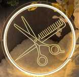 Neon LED Fryzjer 30x30 cm