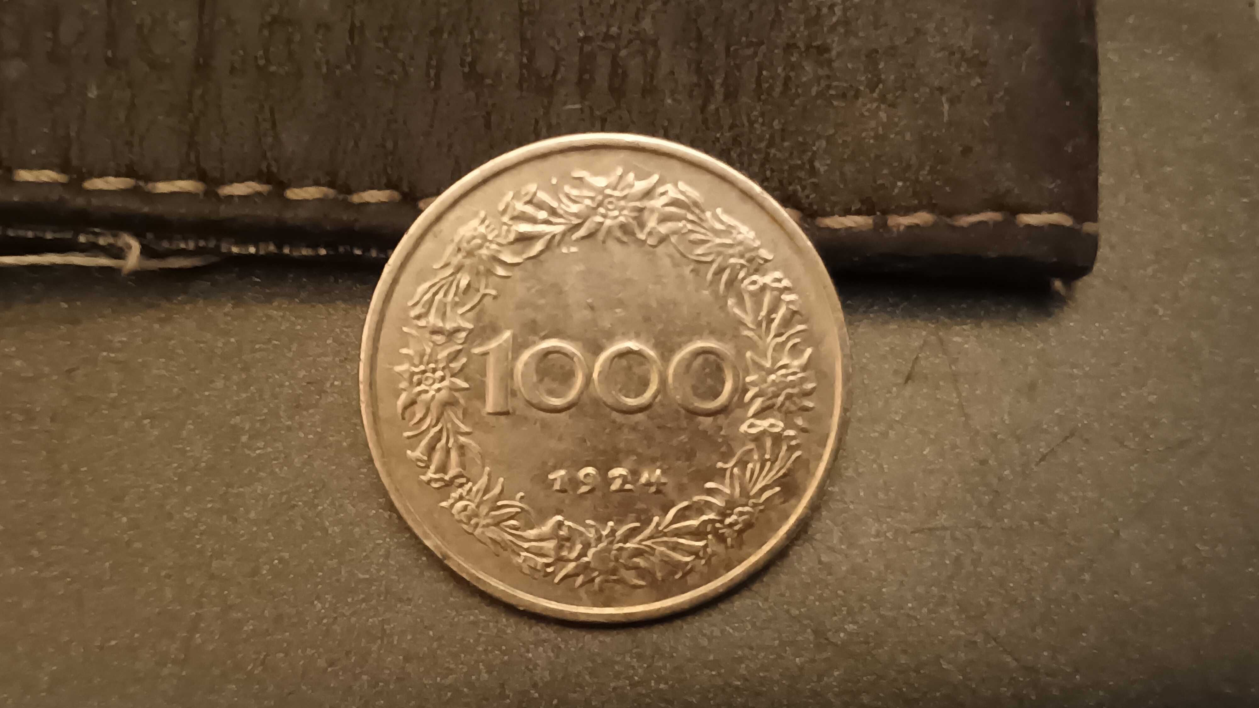 Austria, 1000 Kronen, 1924 Stan Unikatowy