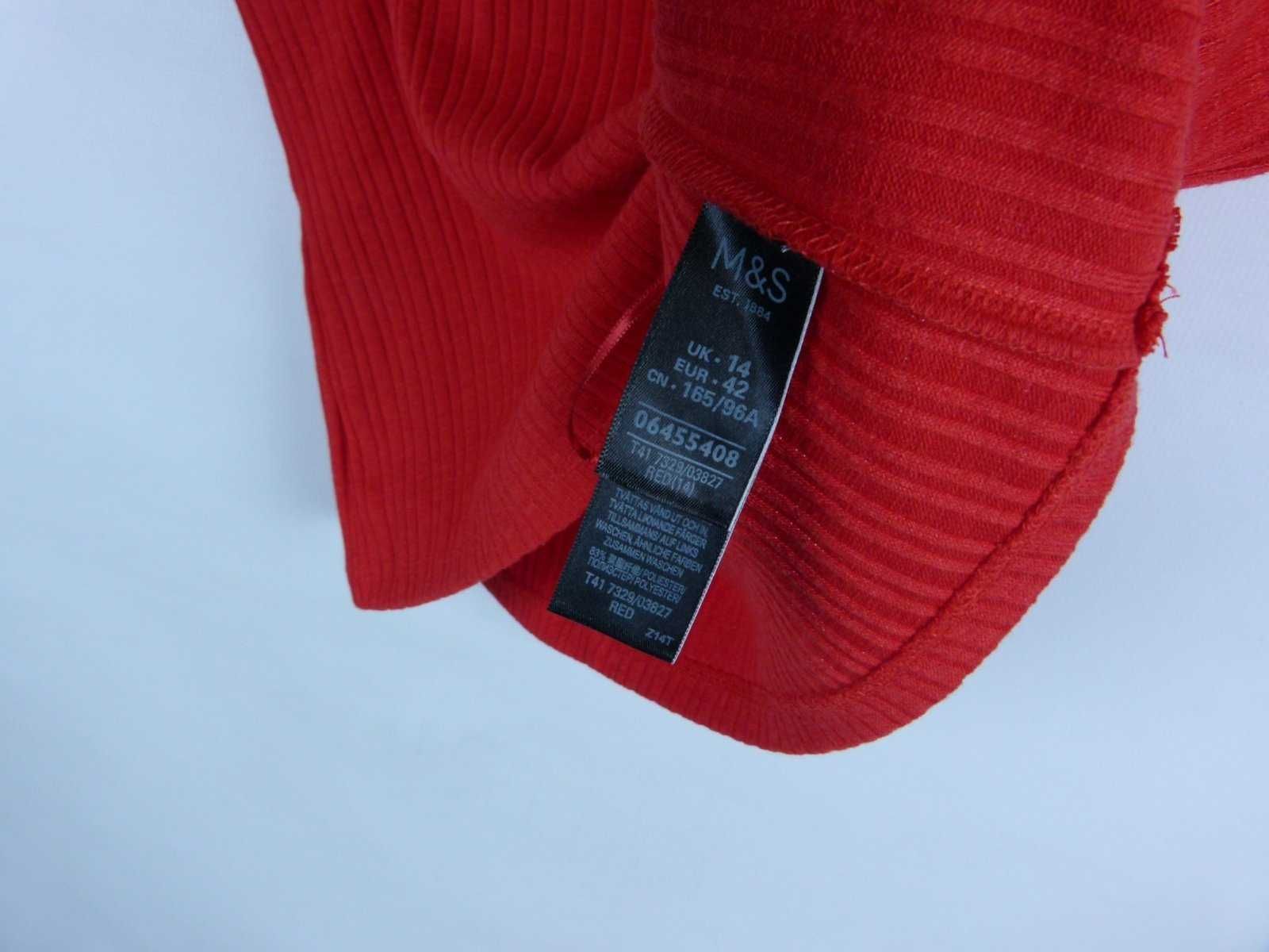 Marks&Spencer prążkowana bluzka bez rękawów ze stójką 14/42 z metką