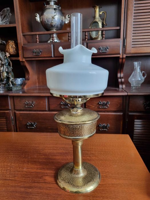Lampa naftowa - mosiądz - antyk