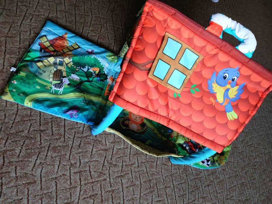 Edukacyjna kolorowa farma mata domek 2w1 Lionelo Agnes Plus 0+