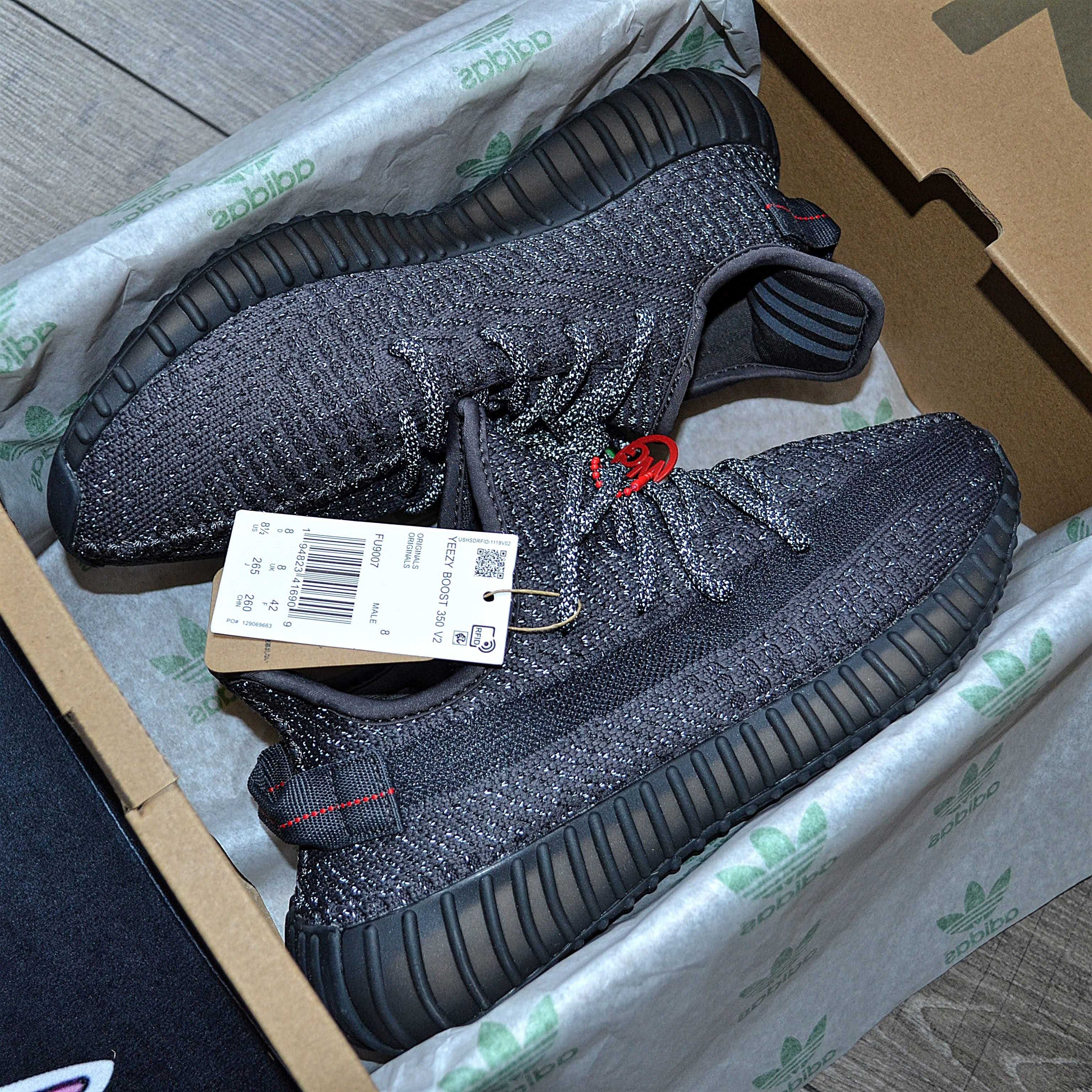 Мужские кроссовки Adidas Yeezy Boost 350 V2 Static Black (Reflective)