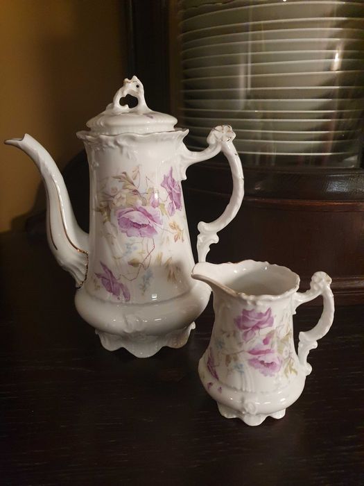 Porcelanowy dzbanek plus mlecznik Carl Tielsch