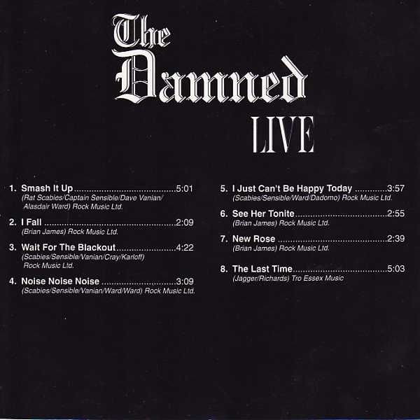 DAMNED - Live - punk CD