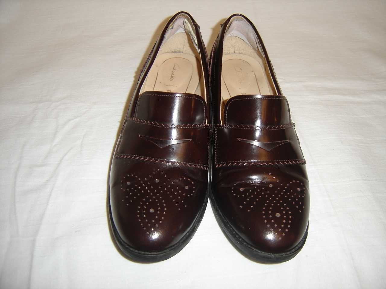 Clarks skórzane mokasyny damskie skóra 39,5