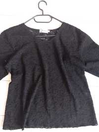 Koronkowa czarna bluzka damska, rozciągliwa r.44