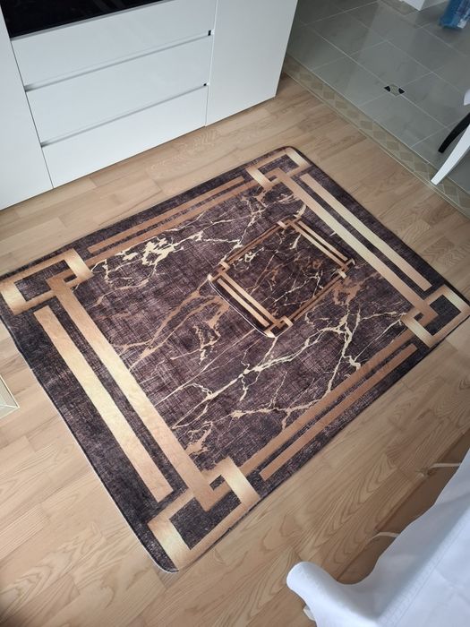 Dywan mata 120 x 160 cm plus dywanik 40 x 60 cm nowe brązowy budyń new