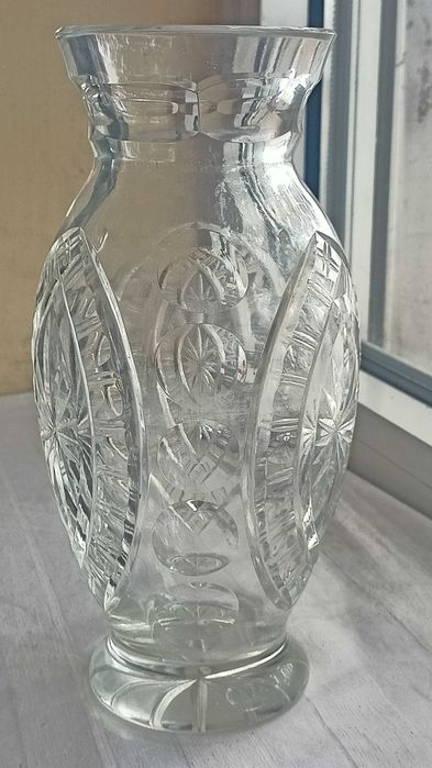 Wazon kryształ szlify na tarczach ceramicznych Irena Inowrocław l60-te