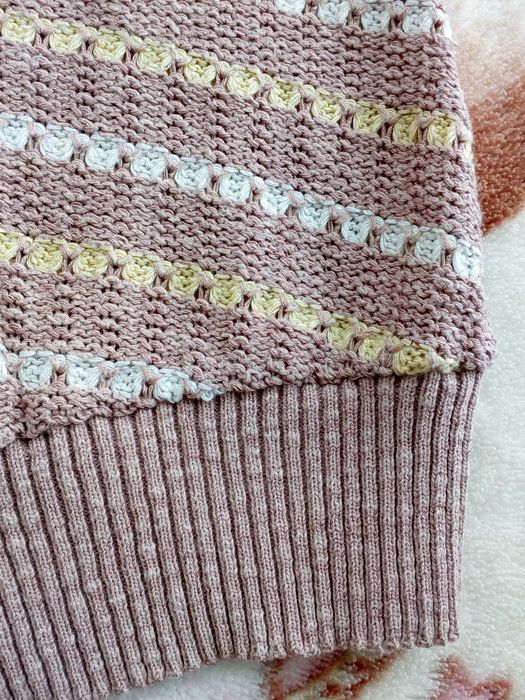 Brązowa kamizelka bluzka w paski ok. 36 - 38 - 40 oversize vintage