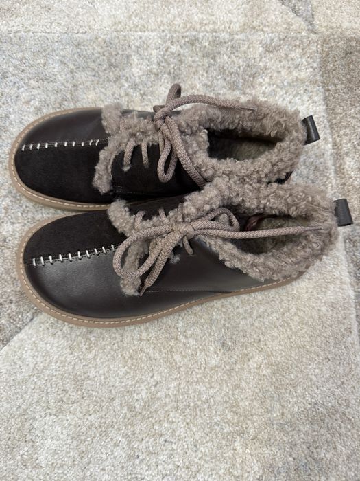 Ciepie, wygodne buty skórzano-zamszowe rozmiar 41