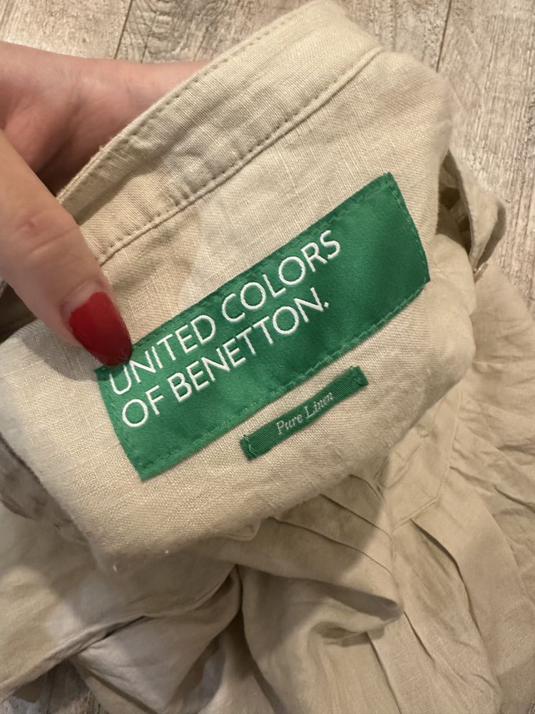 United color of benetton sukienka tunika len lniana