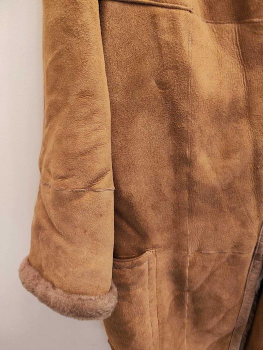 Klasyczny kożuch damski z naturalnej skóry owczej – rozmiar 40/42