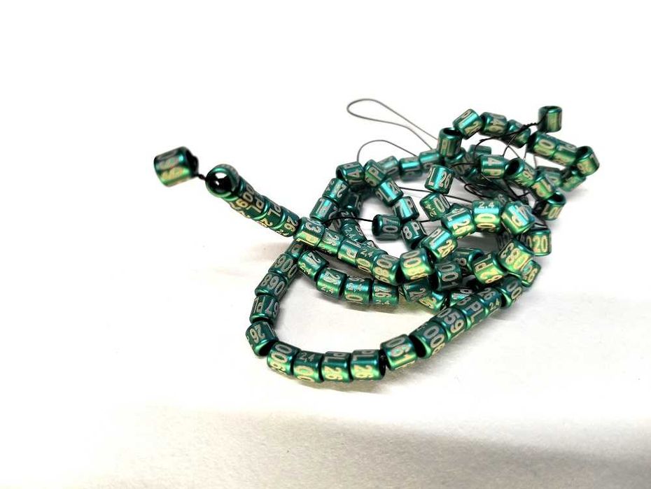 Obrączki aluminiowe dla papug 2026 zielone, obrączki stałe, rodowe