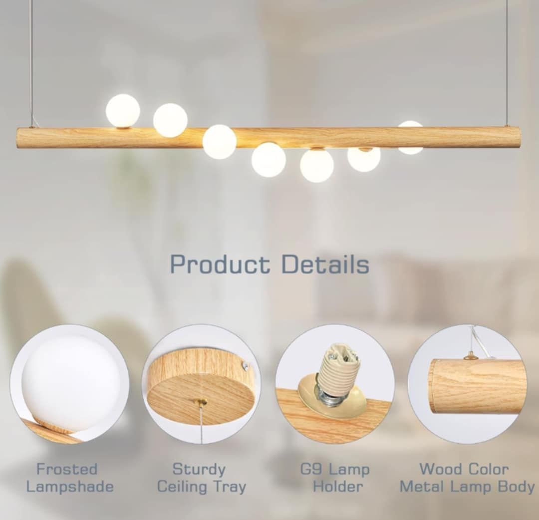 Lampa wisząca do jadalni z żarówką G9,  7 żarówek, KSIBNW