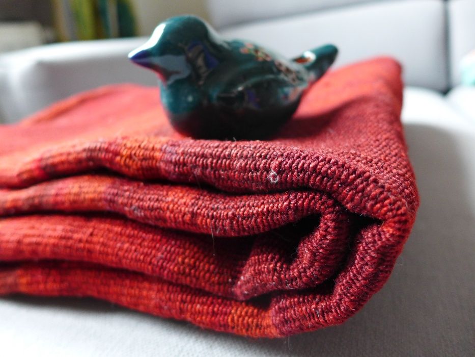 ANTYCZNY KILIM 150X150 Andy Boliwia rękodzieło wełniany koc 100% ALPAK