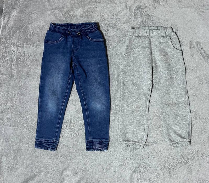 Теплі джинси штани на флісі з начосом 5-6 років