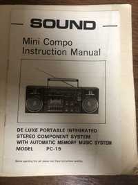 Sound PC-15 1979 года японский магнитофон с радиоприемником, оригинал