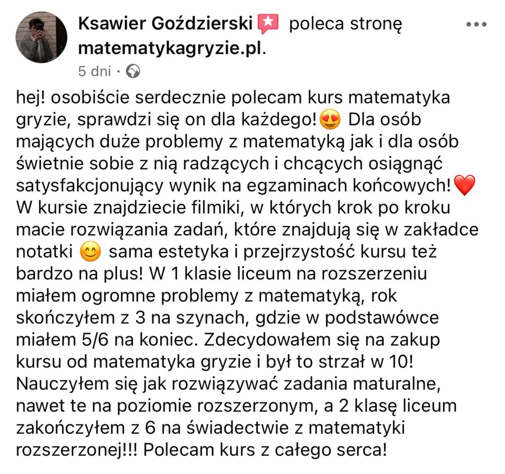 Korepetycje z matematyki z nauczycielką kursu Matematyka Gryzie