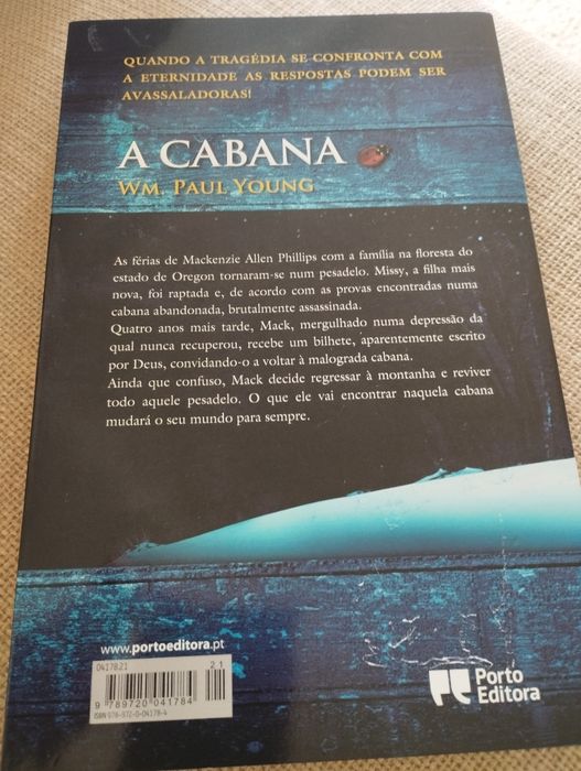Livro Best Seller " A Cabana" de WM. Paul Young