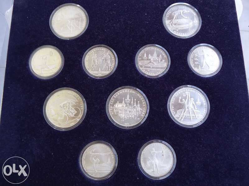 11 Moedas em prata, jogos olímpicos 1980 Moscovo