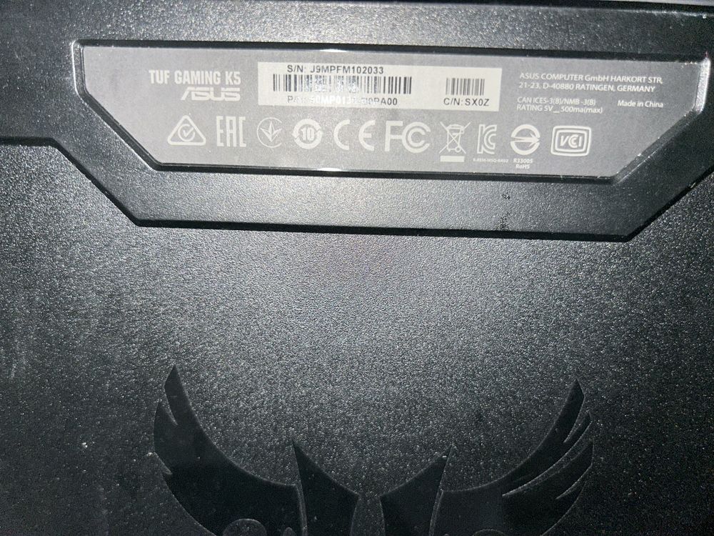 Teclado Gaming ASUS TUF Gaming K5 — Em Óptimo Estado!