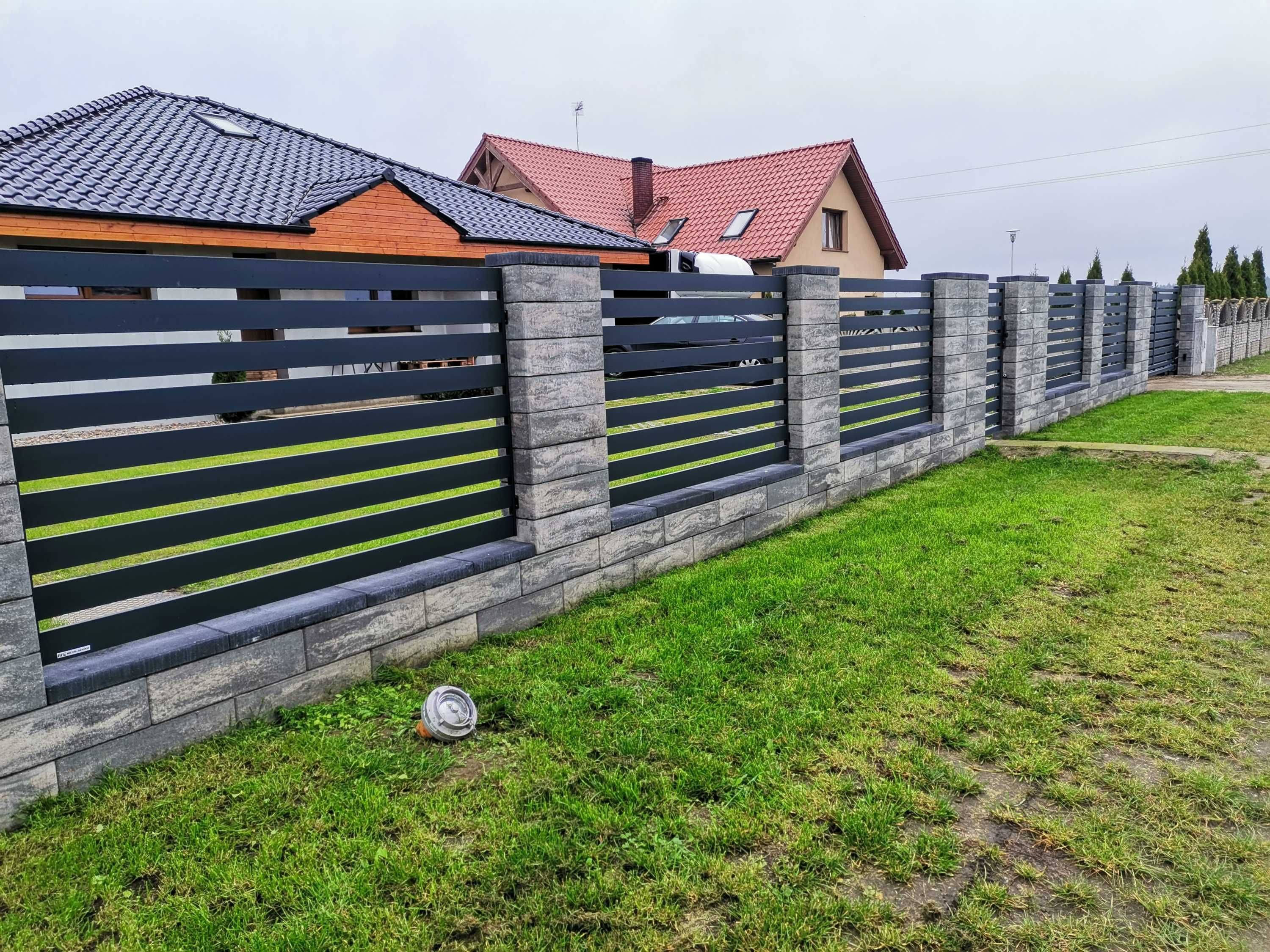 .. Przęsło 120x200cm, ogrodzenie palisadowe, nowoczesne
