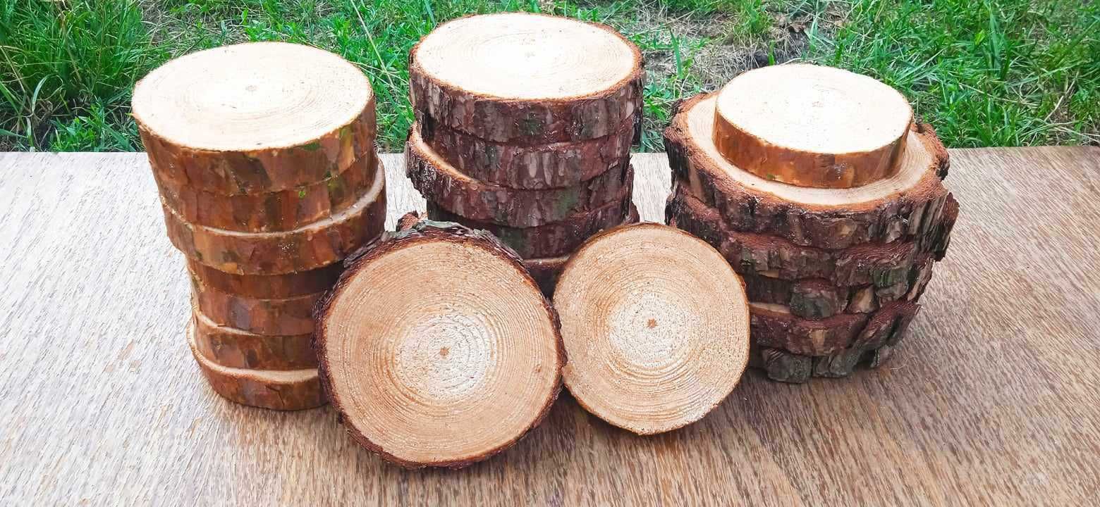Plastry drewna, 30 sztuk, 10-15 cm, krążki drewniane, podstawki