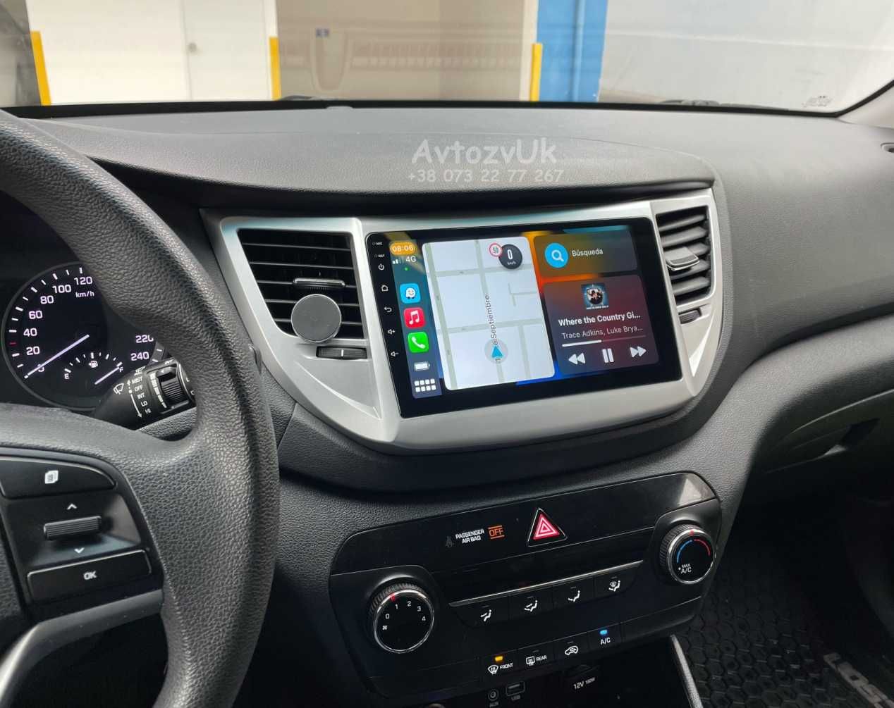 Магнитола TUCSON Hyundai IX35 GPS Tesla Туксон Дисплей CarPlay Android