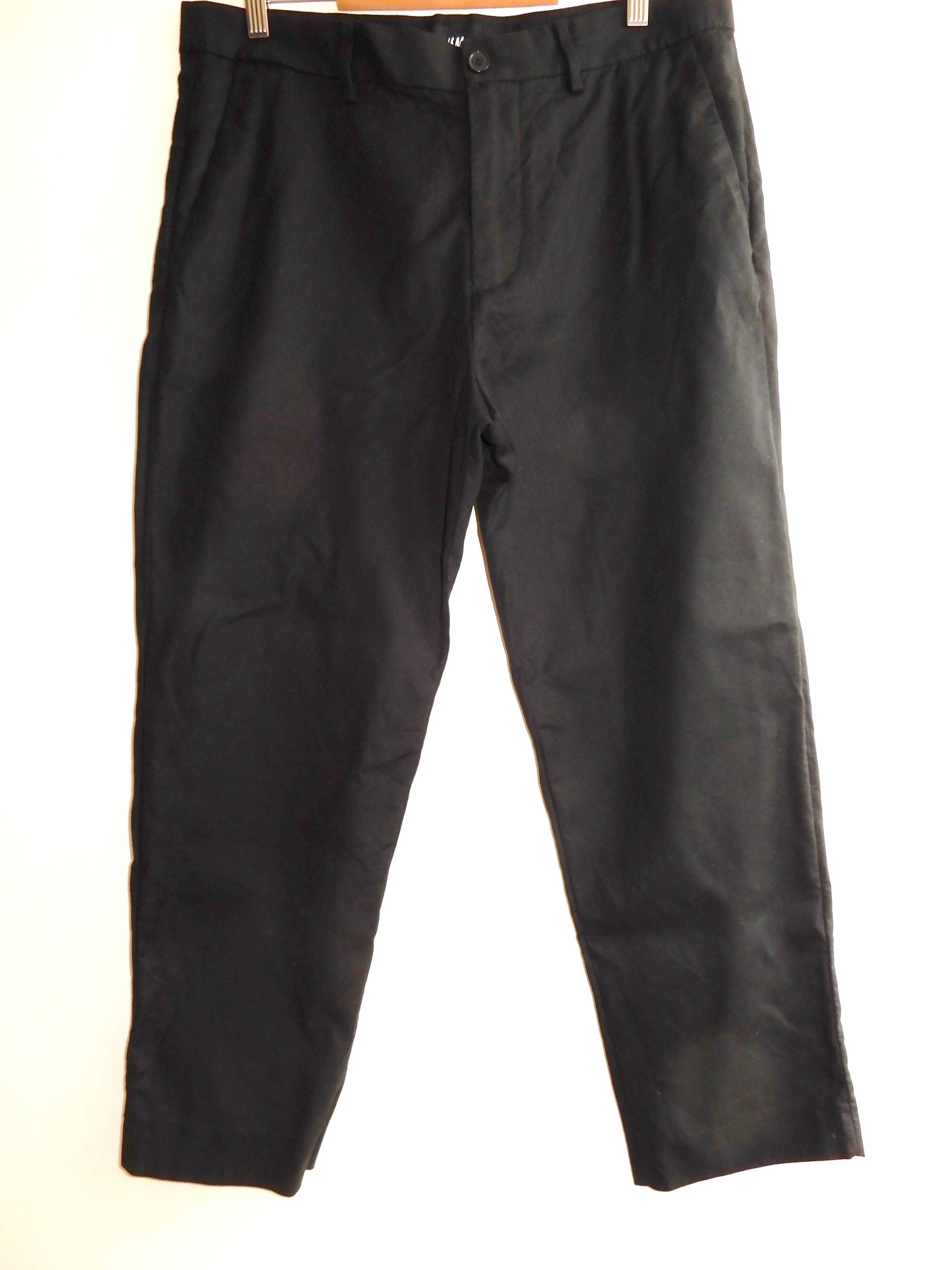 Spodnie chinosy czarne bawełna długie H&M 52