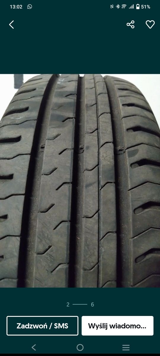 4 Letnie opony Continental, Aygo, 165/60 R15 H