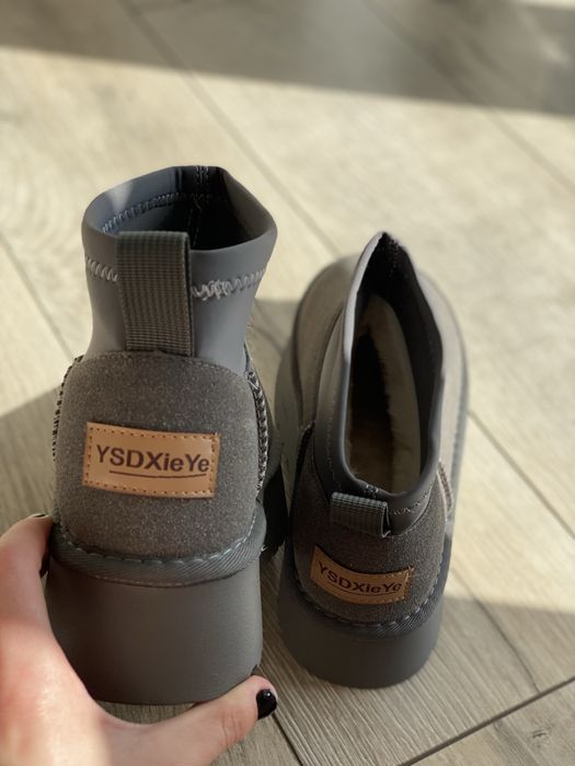 угги сірі 37 р висока підошва