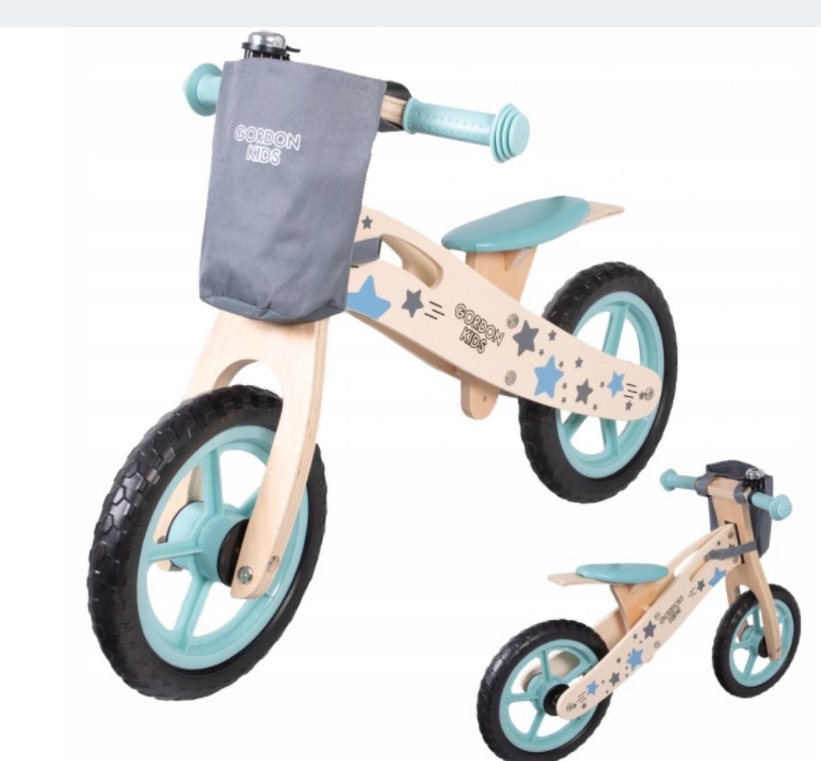 Rowerek dzieci  biegowy  rower 12"  drewniany torba Gordon