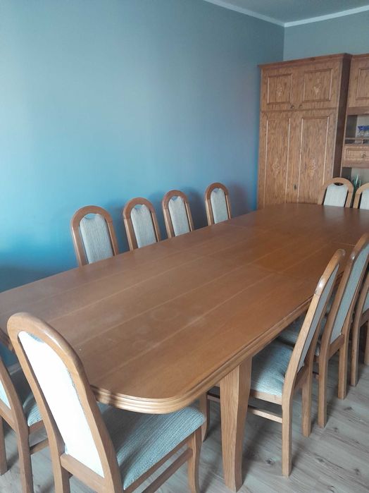 Stół dębowy używany  solidny 250cm x120cm 10krzeseł