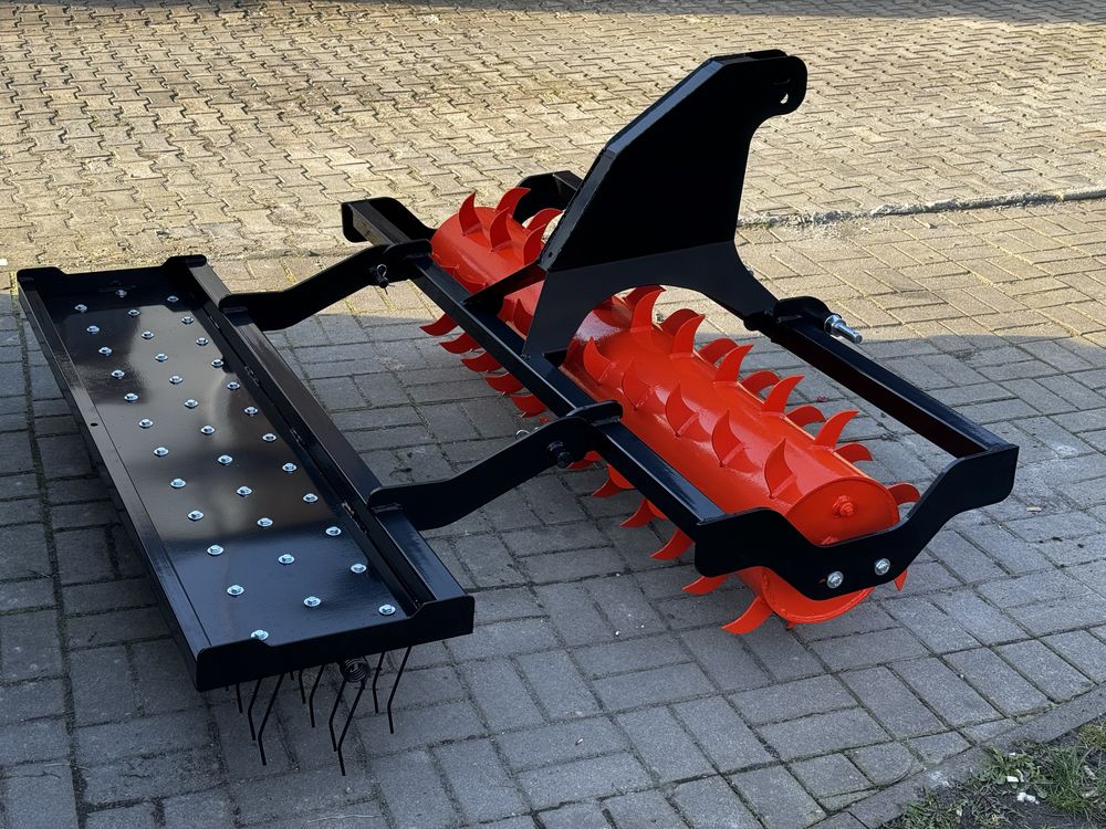 Walec ogrodowy zębaty z broną sprężynową kat 1 i 2 do mini  traktorków