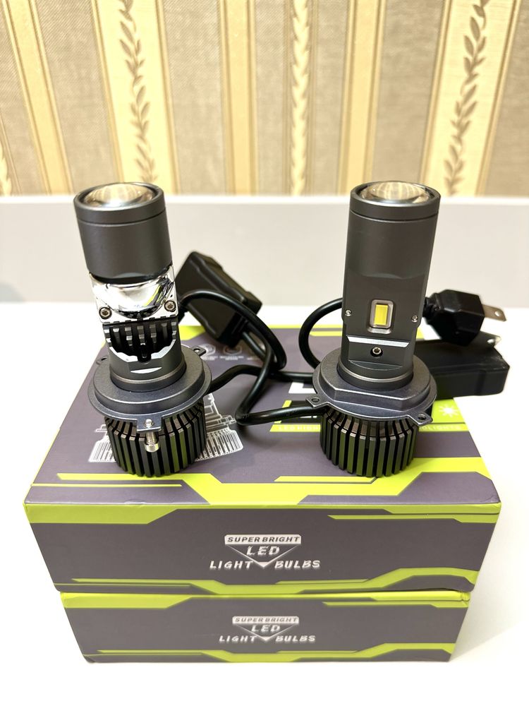 Мини линзы H4 H7 H11 HB3 HB4 6000k 100вт. Міні лінзи. Led лампы.