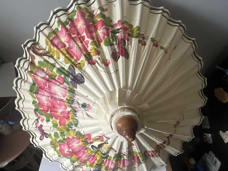 Japońska parasolka drewniana tkanina