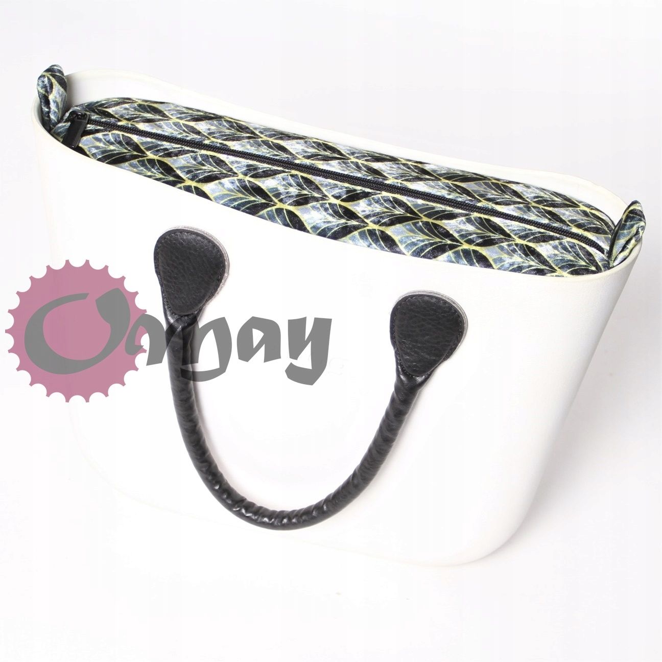 organizer OBAG MINI welur czarny szary velvet 2 kieszenie wkład OMAY