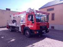 Wynajem, usługi, podnośnik 4×4koszowy(zwyżka) Mycie elewacjii