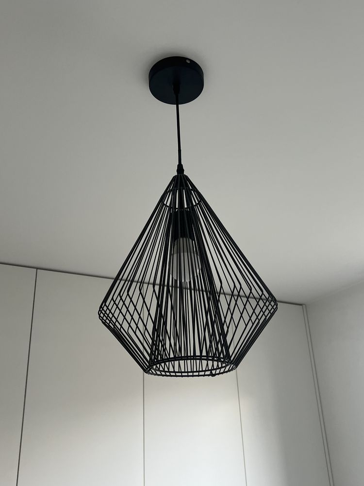 Zestaw lamp lampy czarne industrialne loft druciane wire