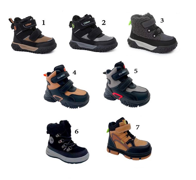 Дитячі зимові черевики Clibee 21 22 23 24 25 26 27 для хлопчика чоботи
